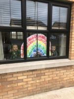 Art work with Mrs Boggs and her two 'handsome' pupils