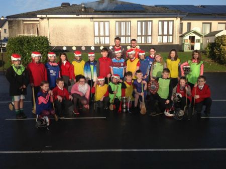 Tyrone Senior County Hurler Josh Ferguson attended our school and brought some cups and shields to show our keen hurlers.