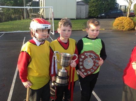 Tyrone Senior County Hurler Josh Ferguson attended our school and brought some cups and shields to show our keen hurlers.